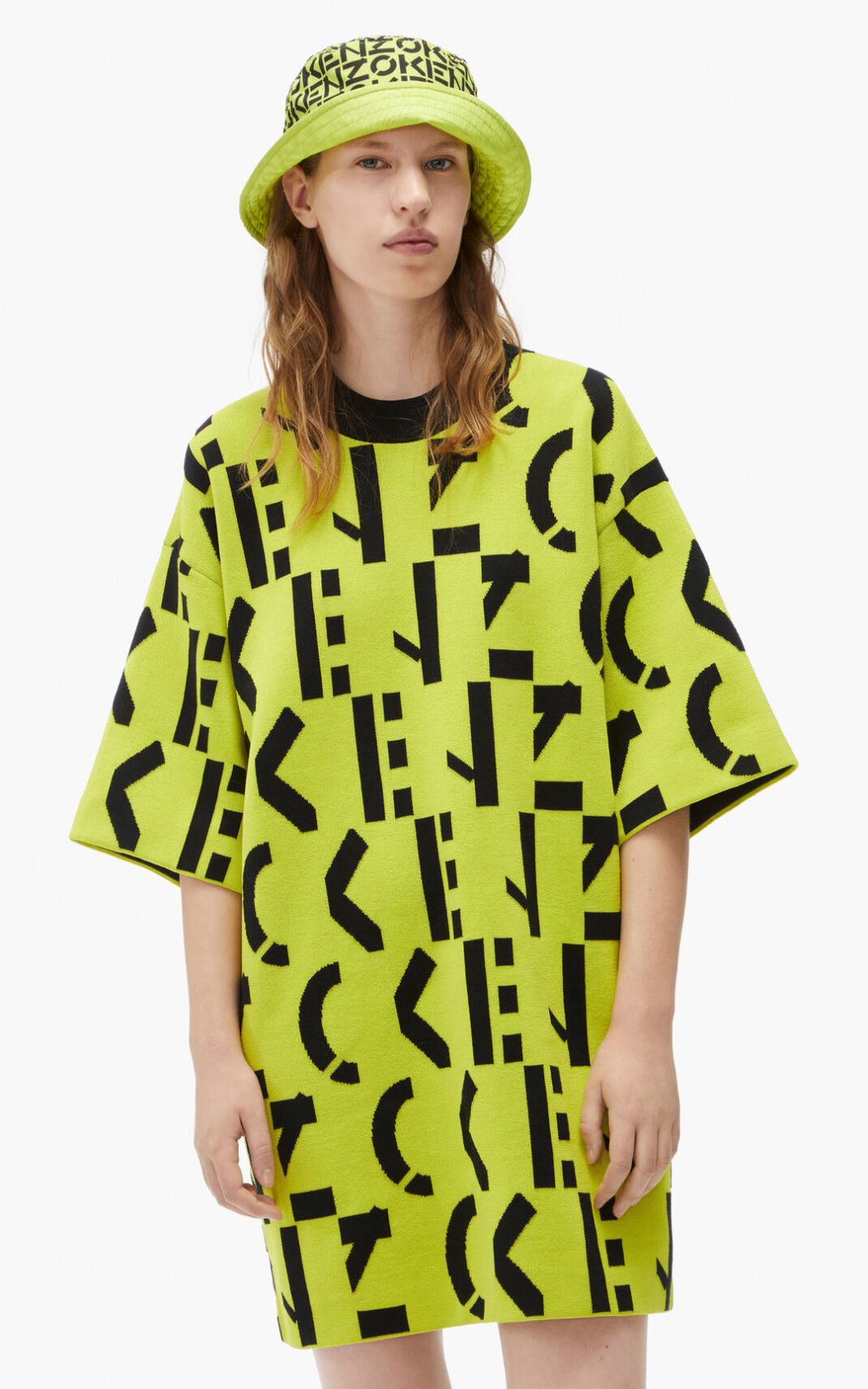 Kenzo Sport oversize monogram T shirt Vestidos Mujer Verde Claro | 6172359-IY